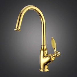 Contemporary Ti-PVD Finish One Hole Single Handle Kitchen Tap