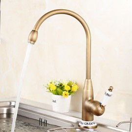 Centerset Antique Brass Kitchen Tap