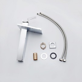 Waterfall Bathroom Sink Tap Contemporary Chrome Brass Vessel