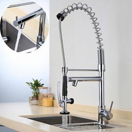 Kitchen Tap Contemporary Pullout Spray Brass Chrome 2 Functions Kitchen Sink Tap Mixer