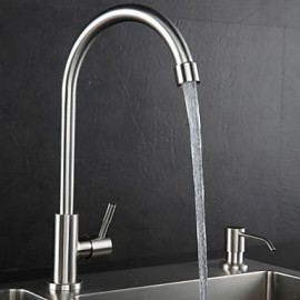 High Quality Fashion Brushed Finish Stainless Steel 360 Degree Rotatable Single Cold Kitchen Sink Tap