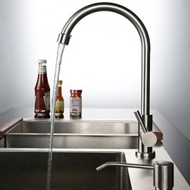 High Quality Fashion Brushed Finish Stainless Steel 360 Degree Rotatable Single Cold Kitchen Sink Tap