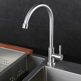 High Quality Fashion Brushed Finish Stainless Steel 360 Degree Rotatable Single Cold Kitchen Sink Tap