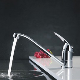 Contemporary 360 Degree Rotatable Chrome Finish Brass Tap - Silver