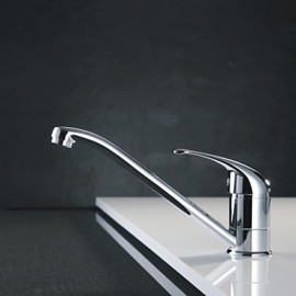 Contemporary 360 Degree Rotatable Chrome Finish Brass Tap - Silver