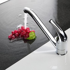 Contemporary 360 Degree Rotatable Chrome Finish Brass Tap - Silver