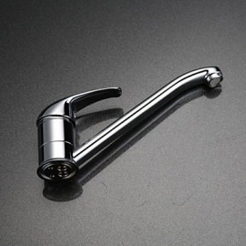 Contemporary 360 Degree Rotatable Chrome Finish Brass Tap - Silver