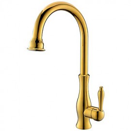 Traditional Ti-PVD Finish One Hole Single Handle Deck Mounted Rotatable Kitchen Tap
