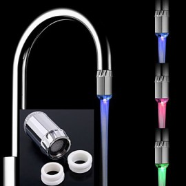 Battery-Free Stylish Water Powered Kitchen Colorful LED Tap Light with 2 Adapter