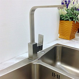Deck Mounted Single Handle One Hole with Nickel Brushed Kitchen Tap