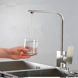 Deck Mounted Single Handle One Hole with Nickel Brushed Kitchen Tap