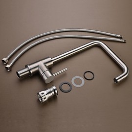 High Quality Fashion Brushed Finish Stainless Steel 360 Degree Rotatable Kitchen Sink Tap