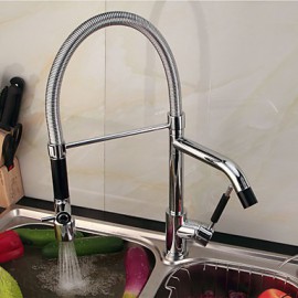 Contemporary Single Handle Chrome LED Color Kitchen Tap