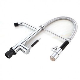 Contemporary Single Handle Chrome LED Color Kitchen Tap