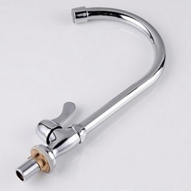 360 Degree Rotatable Stylish Chromed Brass Kitchen Tap - Silver