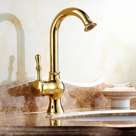 Deck Mounted Single Handle One Hole with Ti-PVD Kitchen Tap