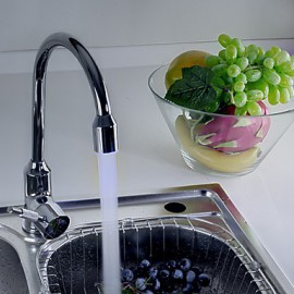 Kitchen Tap Contemporary LED Brass Chrome