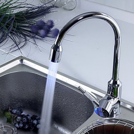 Kitchen Tap Contemporary LED Brass Chrome