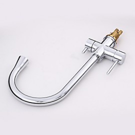 Deck Mounted Two Handles One Hole with Chrome Kitchen Tap