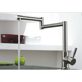 Rotatable Brushed Nickel Kitchen Tap Folding Single Handle Mixer Tap