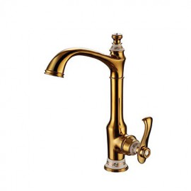 Deck Mounted Single Handle One Hole with Ti-PVD Kitchen Tap