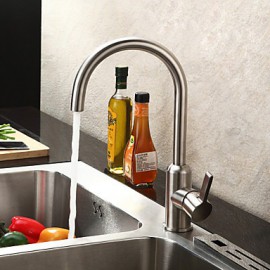 Kitchen Tap Centerset with Brushed Single Handle One Hole
