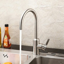Kitchen Tap Centerset with Brushed Single Handle One Hole