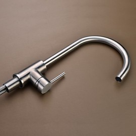 High Quality Fashion Brushed Finish Stainless Steel 360 Degree Rotatable Kitchen Sink Tap