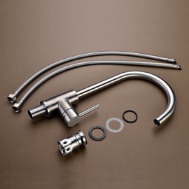 High Quality Fashion Brushed Finish Stainless Steel 360 Degree Rotatable Kitchen Sink Tap