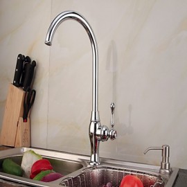 Contemporary Chrome Finish One Hole Single Handle Kitchen Tap