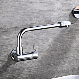 Wall Mounted Single Handle One Hole with Chrome Kitchen Tap