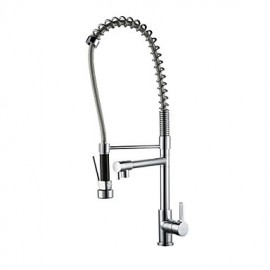 Solid Brass Pre Rinse Commercial Single Handle Pull Down Kitchen Tap
