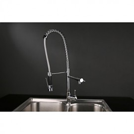 Solid Brass Pre Rinse Commercial Single Handle Pull Down Kitchen Tap