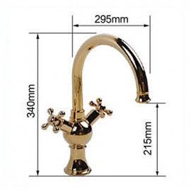 Deck Mounted Two Handles One Hole with Ti-PVD Kitchen Tap