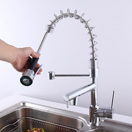 Deck Mounted Two Handles One Hole with Chrome Kitchen Tap