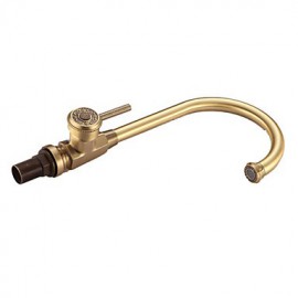 Deck Mounted Single Handle One Hole with Antique Brass Kitchen Tap