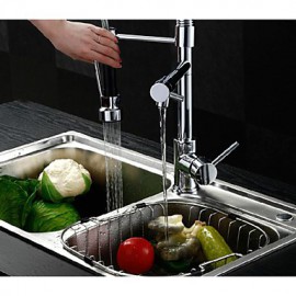 Pull Down Kitchen Sink Tap Swivel Spout Mixer Chrome Finish