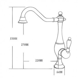 Vintage Style Antique Cooper Finish Curve Design Kitchen Tap