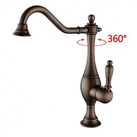 Vintage Style Antique Cooper Finish Curve Design Kitchen Tap