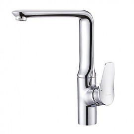 Brass Chrome Finish Kitchen Tap Single Handle Deck Mounted