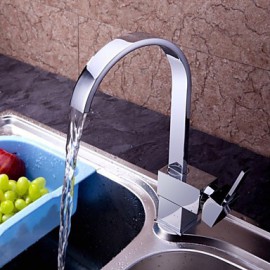 Personalized Waterfal Kitchen Tap Contemporary Chrome Finish Brass Single Handle