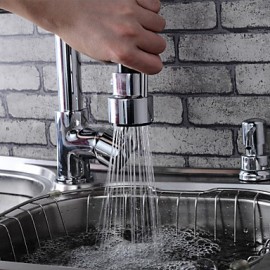 Modern Single Brass Spring Kitchen Tap - Silver