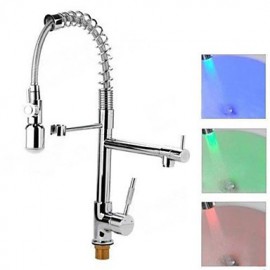 Modern LED Color Changing Chrome Finish Kitchen Tap Water Tap