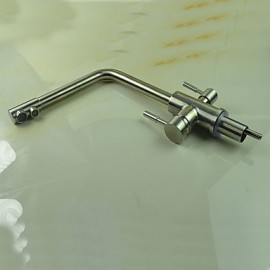 Deck Mounted Two Handles One Hole with Stainless Steel Kitchen Tap