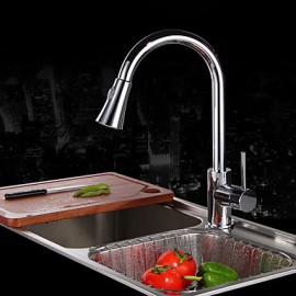 Kitchen Tap Traditional Pullout Spray Brass Nickel Brushed