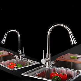 Kitchen Tap Traditional Pullout Spray Brass Nickel Brushed