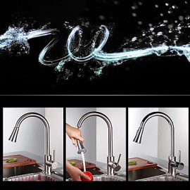 Kitchen Tap Traditional Pullout Spray Brass Nickel Brushed