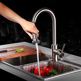 Kitchen Tap Traditional Pullout Spray Brass Nickel Brushed