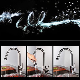 Kitchen Tap Traditional Pullout Spray Brass Nickel Brushed