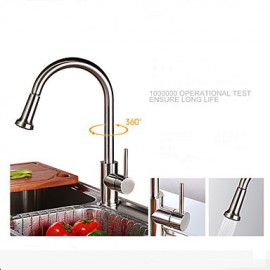 Kitchen Tap Traditional Pullout Spray Brass Nickel Brushed